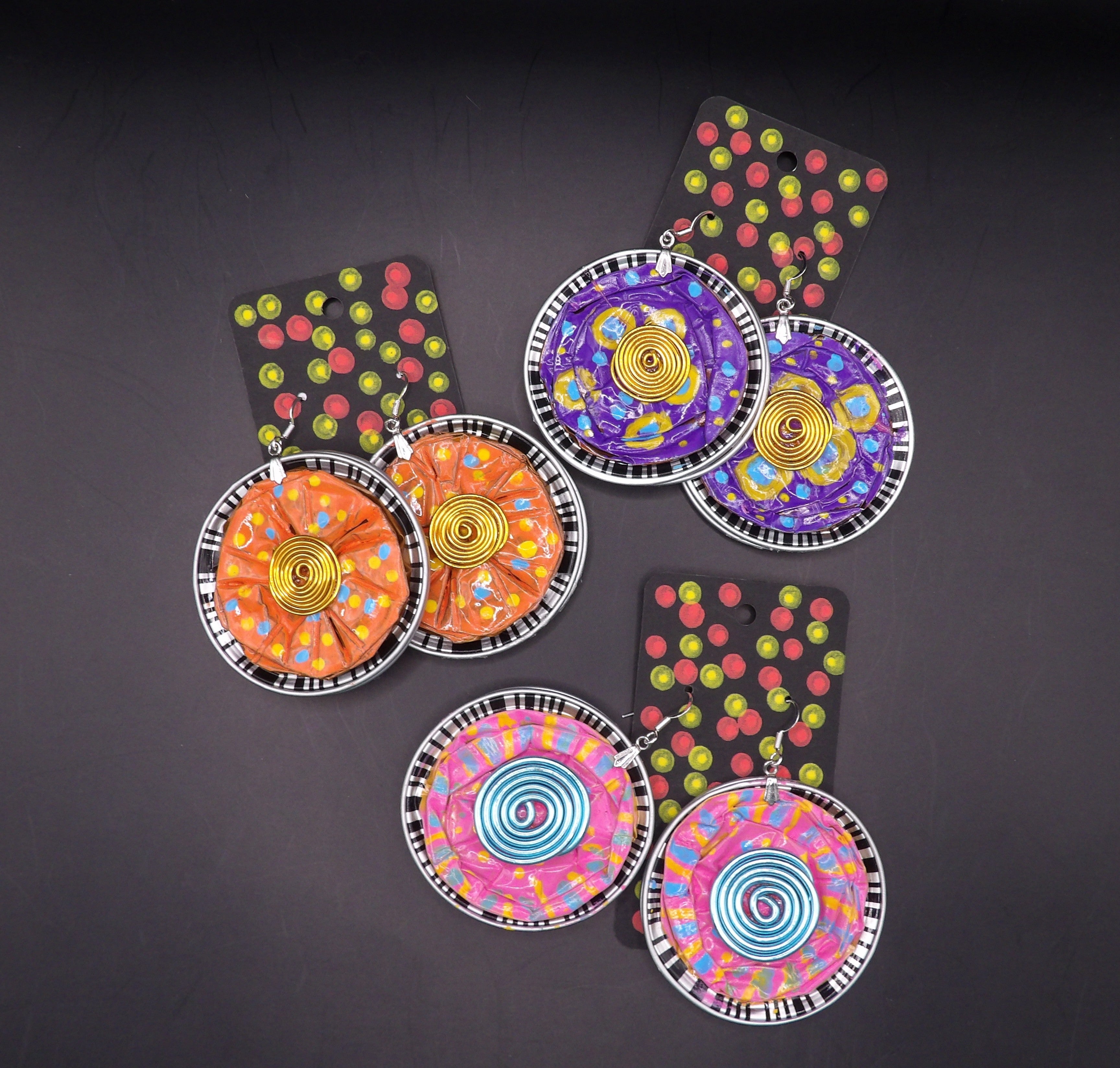 COFFEE POD EARRINGS – LARGE, HAND-FINISHED (PAINTED)