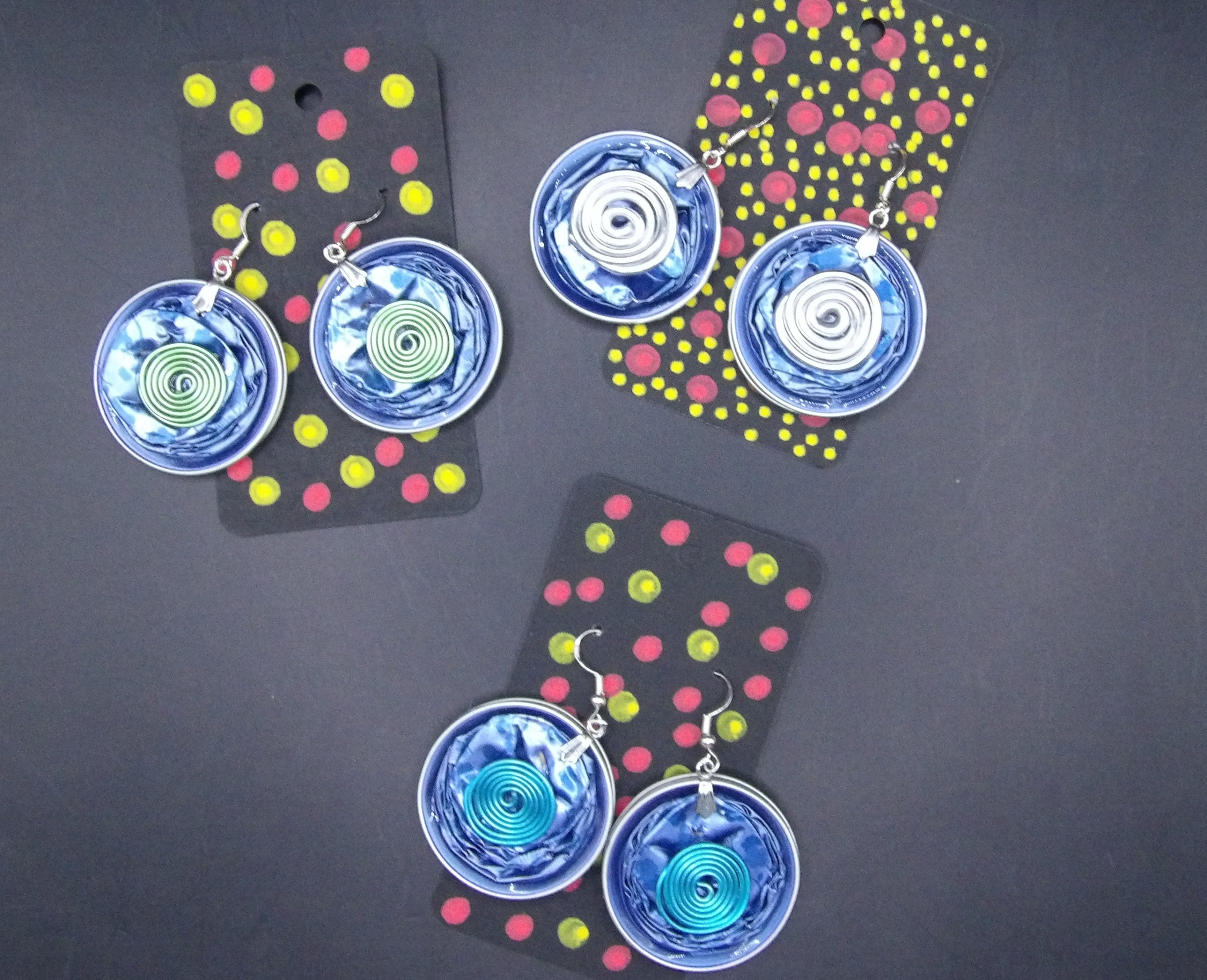 COFFEE POD EARRINGS – SMALL, HAND FINISHED (NOT PAINTED)
